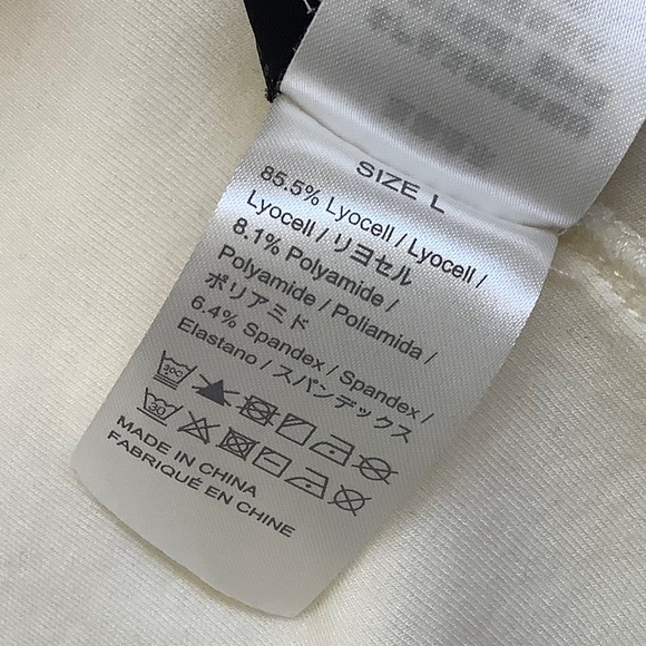 mo & co mo co long collarless track style jacket off white size large like new - Picture 6 of 6